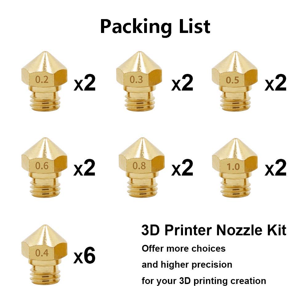 10 stücke MK10 M7 Extruder Düse 0,4mm/1,75mm Messing Extruder Druckkopf für 3D Drucker Wanhao Dupicator d4/I3/Dremel QIDI Makerbot: 18PCS Kit