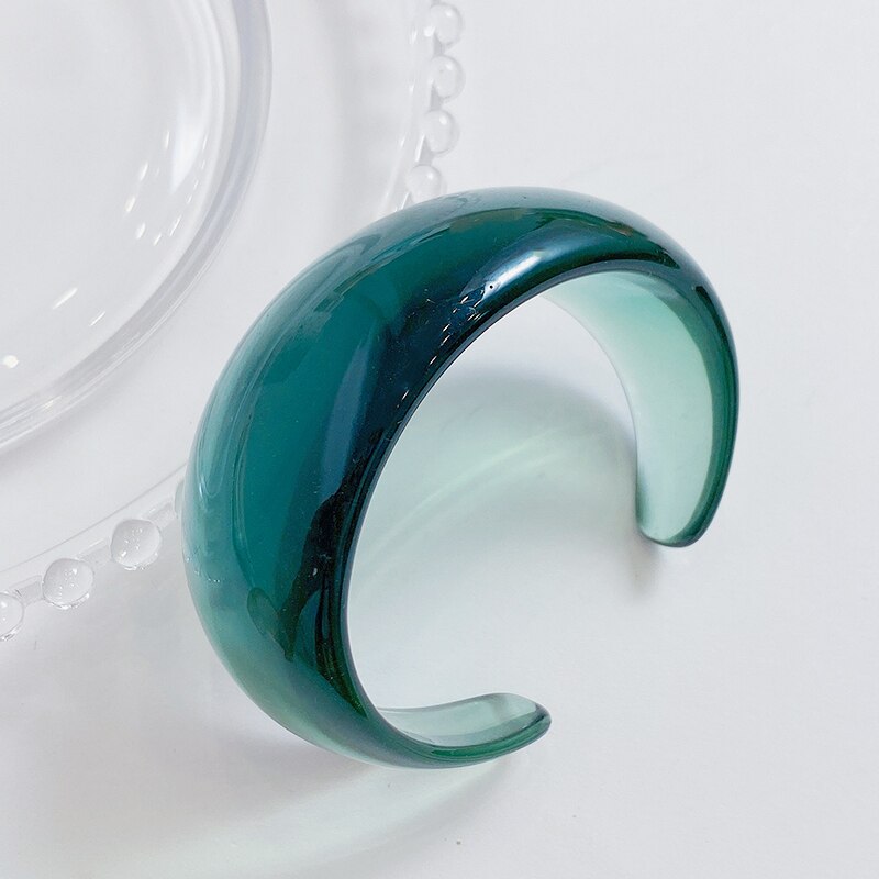 Kleurrijke Geometrische Desinger Charms Bangle Armbanden Voor Vrouwen Wide Resin Indian Open Bangles Voor Meisje Acryl Mode-sieraden: KB225-4