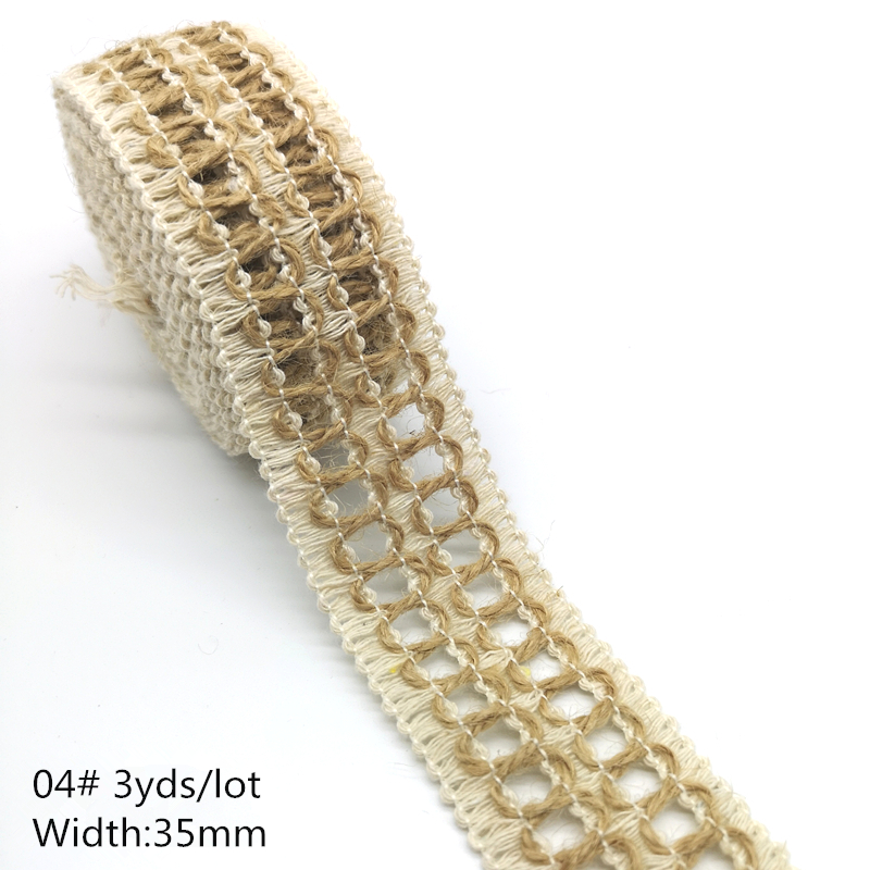 3 Meter Natürliche Jute Burlap Hessischen Jute Band Schnur Blume aufbringen Hochzeit Partei Liefert Sackleinen Band DIY Sackleinen Seil Handwerk: 04