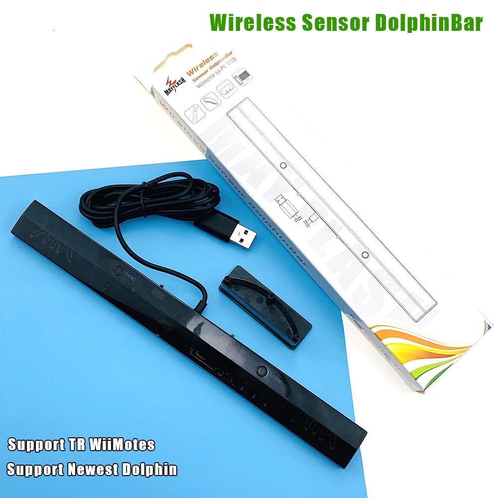 MayFlash Wireless Sensor Dolphin Bar for Wii Remote Plus Controller To for Windows PC Support-Bluetooth for Wii Kids Games