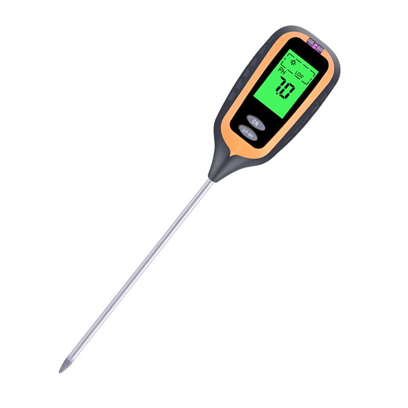 4 in 1 jordundersøgelsesinstrument digital ph meter jord sollys hygrometer temperatur tester med lcd display til gårdplantning