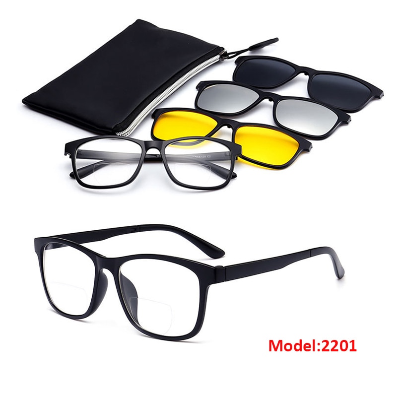 Bifocale leeszonnebril, viszonnebril, magnetische gepolariseerde clip-on zonnebril, autorijden  +1.00 +1.50 +2.00 +2.50