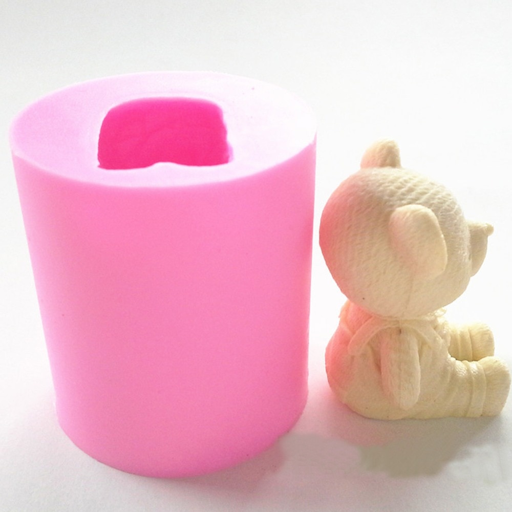 3D Teddy Bear Siliconen Mold - 3D Teddy Bear Kaars Mould - DIY Dierenzeep Mold Fondant Mold Cake Mold Ice Cube Mold voor Chocolade, Snoep, Gummy, Cake