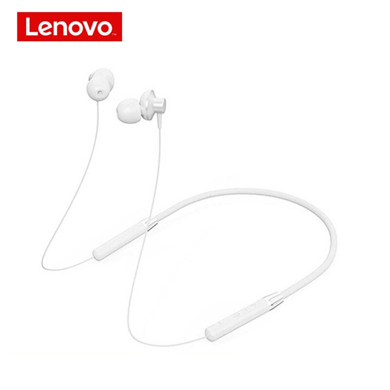 Lenovo on05 słuchawki Bluetooth 5.0 bezprzewodowy zestaw słuchawkowy magnetyczne słuchawki z pałąkiem na kark IPX5 wodoodporne sportowe słuchawki douszne: biały