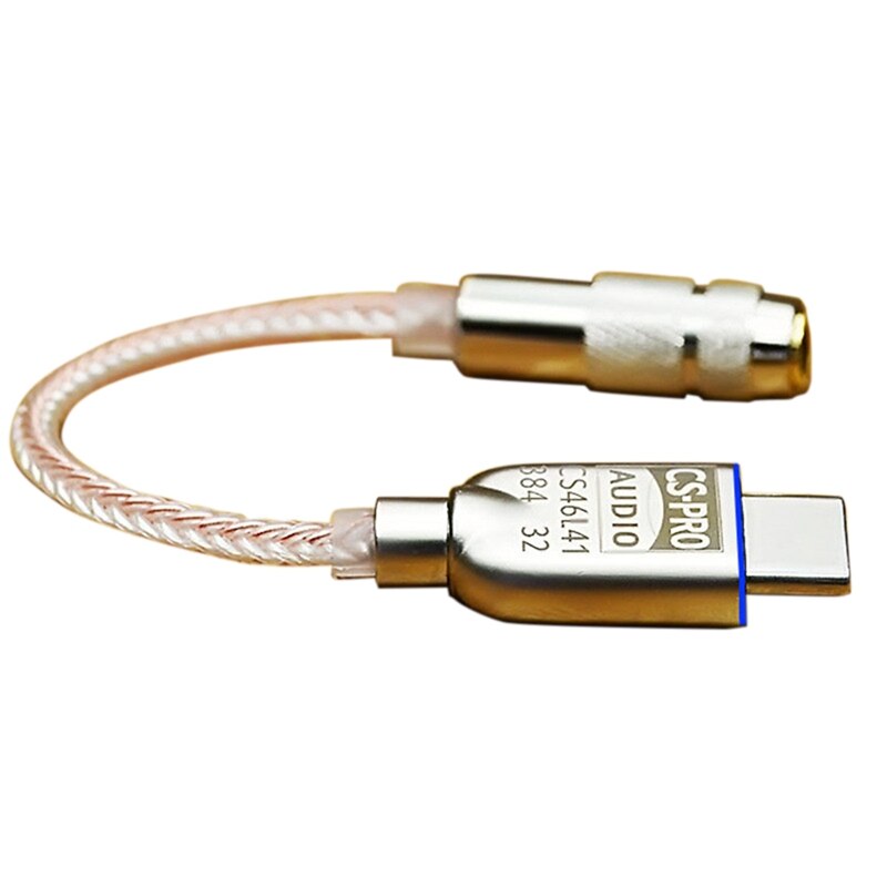 Type-c  to 3.5mm hifi digitale hoofdtelefoonversterker  cs46l 41 chip decoderende dac audioadapterkabel voor android en windows 10: Default Title