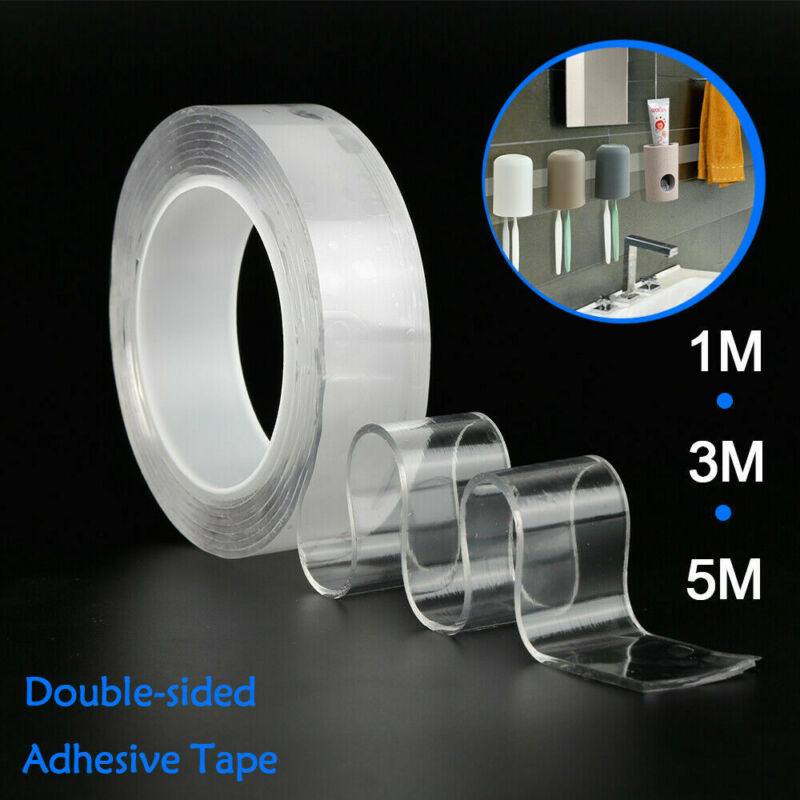 Dubbelzijdige Tape Traceless Wasbare Plakband Grip Nano Onzichtbare Rode Gel Tapes Transparante Magic Gel