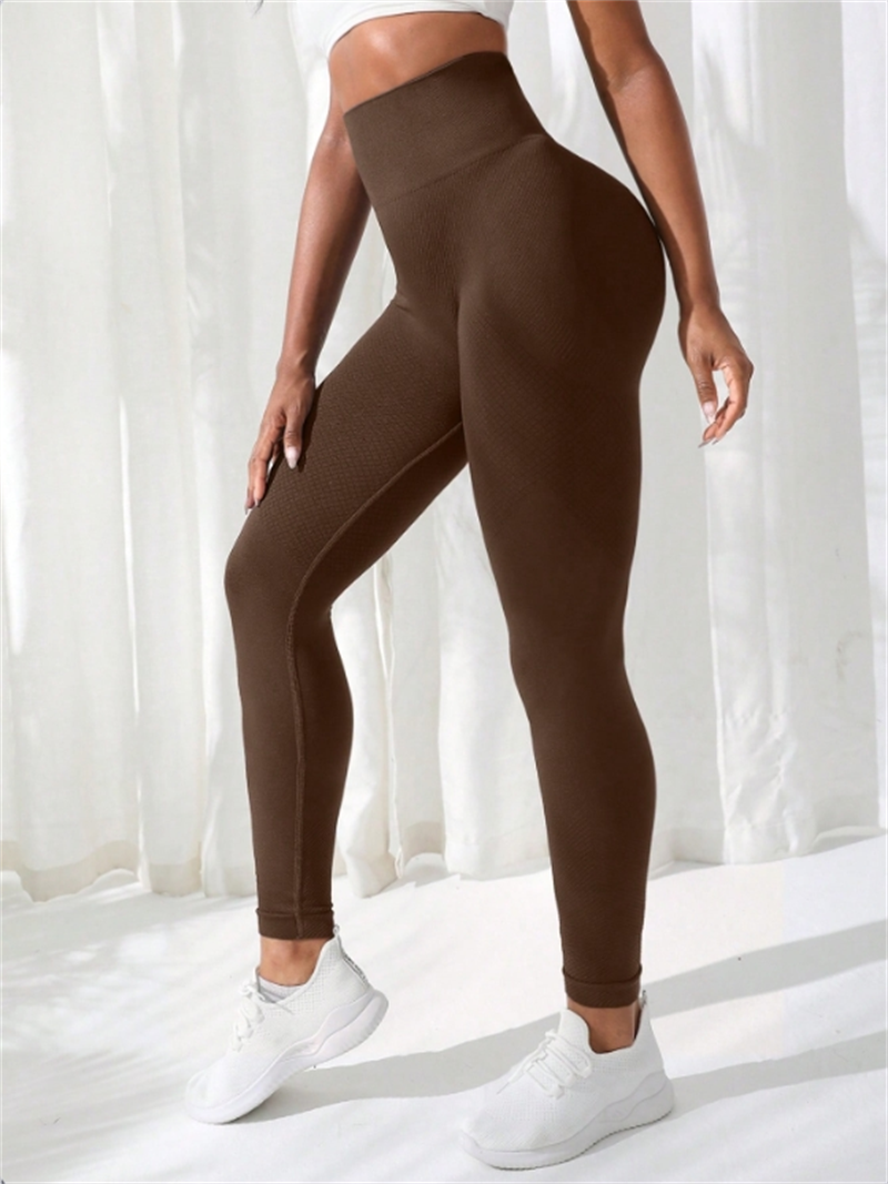 Frauen Hosen Fitnessstudio Yoga Nahtlose Sport Kleidung Dehnbare Hohe Taille Athletische ÜSpund Fitness Gamaschen: S / khaki GELB