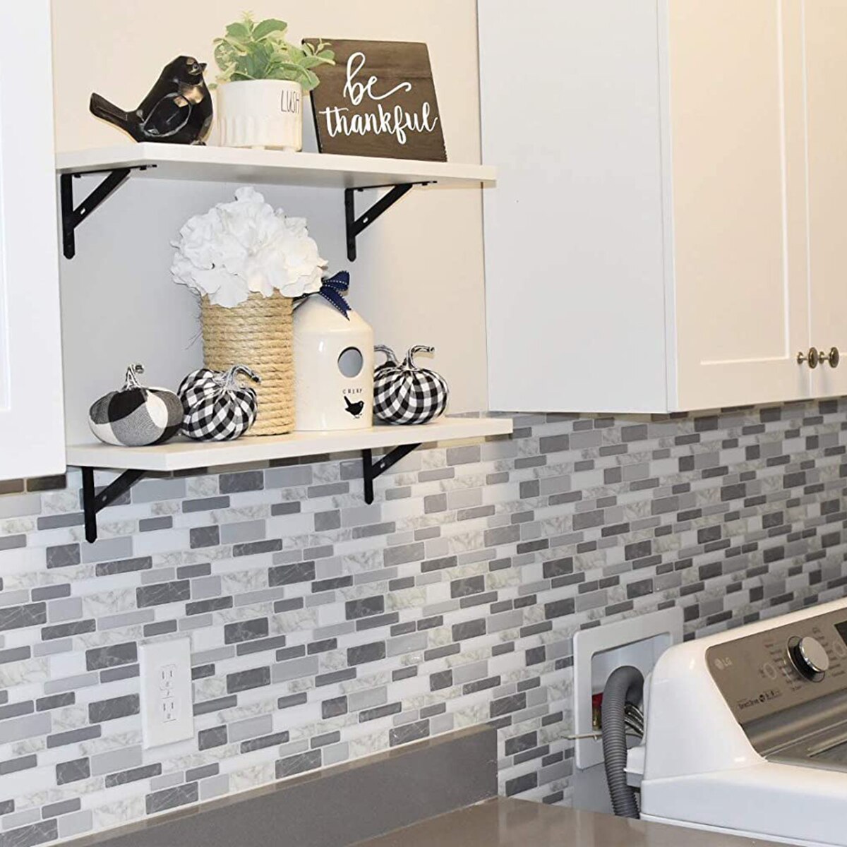 Wall Stickers 3D Ceramic Tile Stickers Floor Decal Wall Posters Convenience for Kitchen Bedroom Living Room