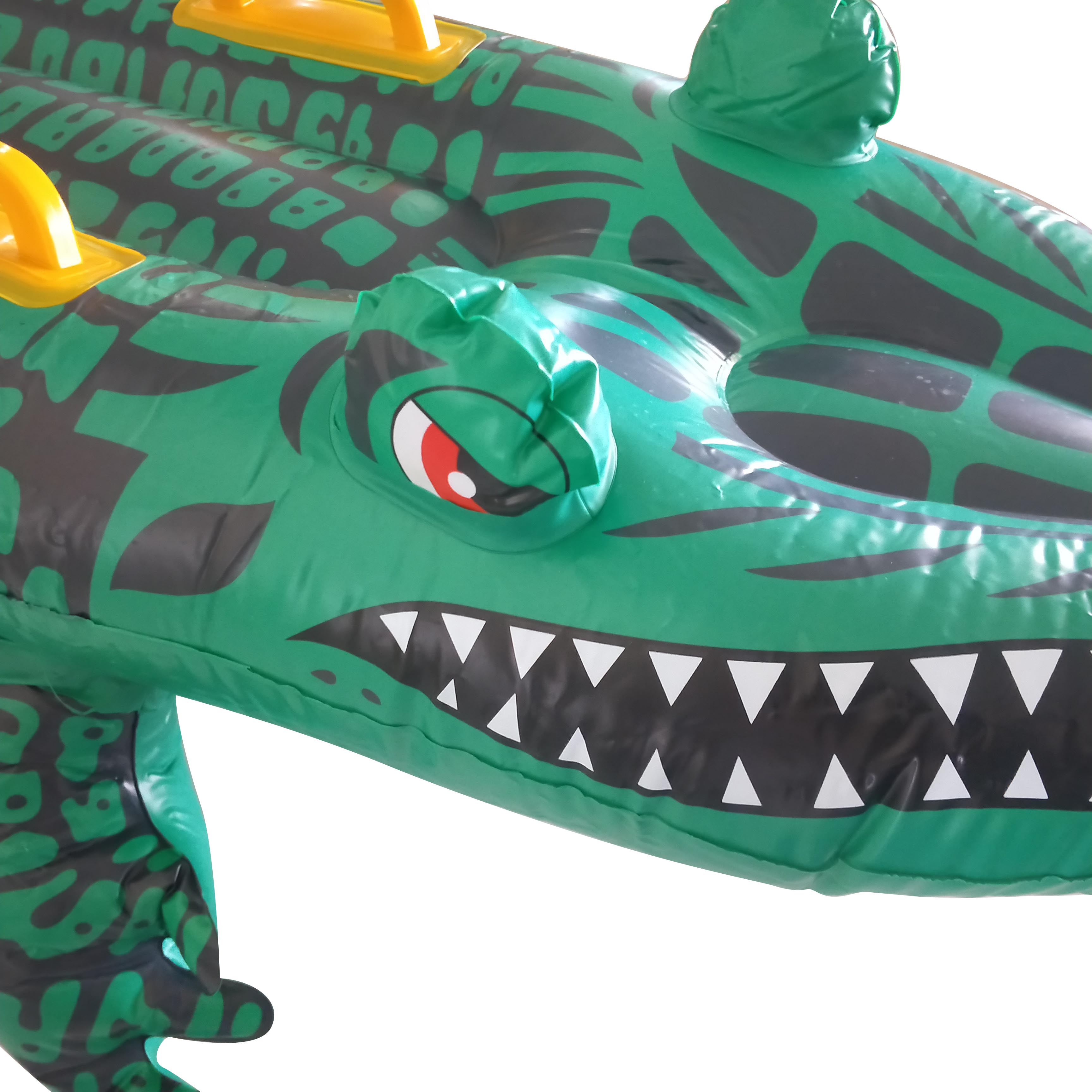 Oppustelig krokodille flyder flåde liggestol alligator ride-on svømmemåtte strand luft række pude pool seng