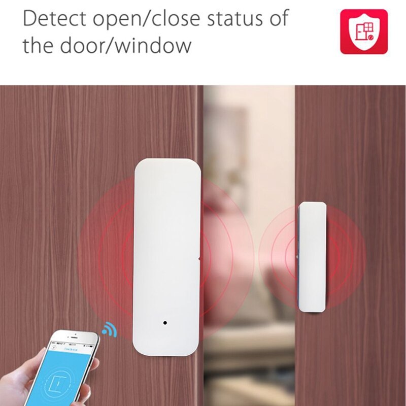 Tuya smart wifi deursensor, deur open/gesloten detectoren, compatibel met alexa, google home, ifttt, tuya app
