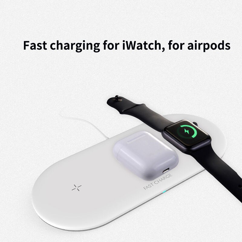 3 In 1 Draadloze Oplader Voor Iphone 12 11 Pro Max X Samsung S10 Draadloze Opladen Laders Pad Voor Iwatch 5 4 3 2 Voor Airpods Pro