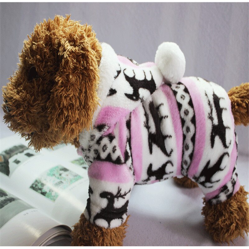 Klassische Haustier Kleidung Katze Kostüm für Herbst und Winter Warme Vlies Kätzchen Hoodies Mantel Weihnachten Haustier Party Kostüm Welpen Anzug: Rosa / S