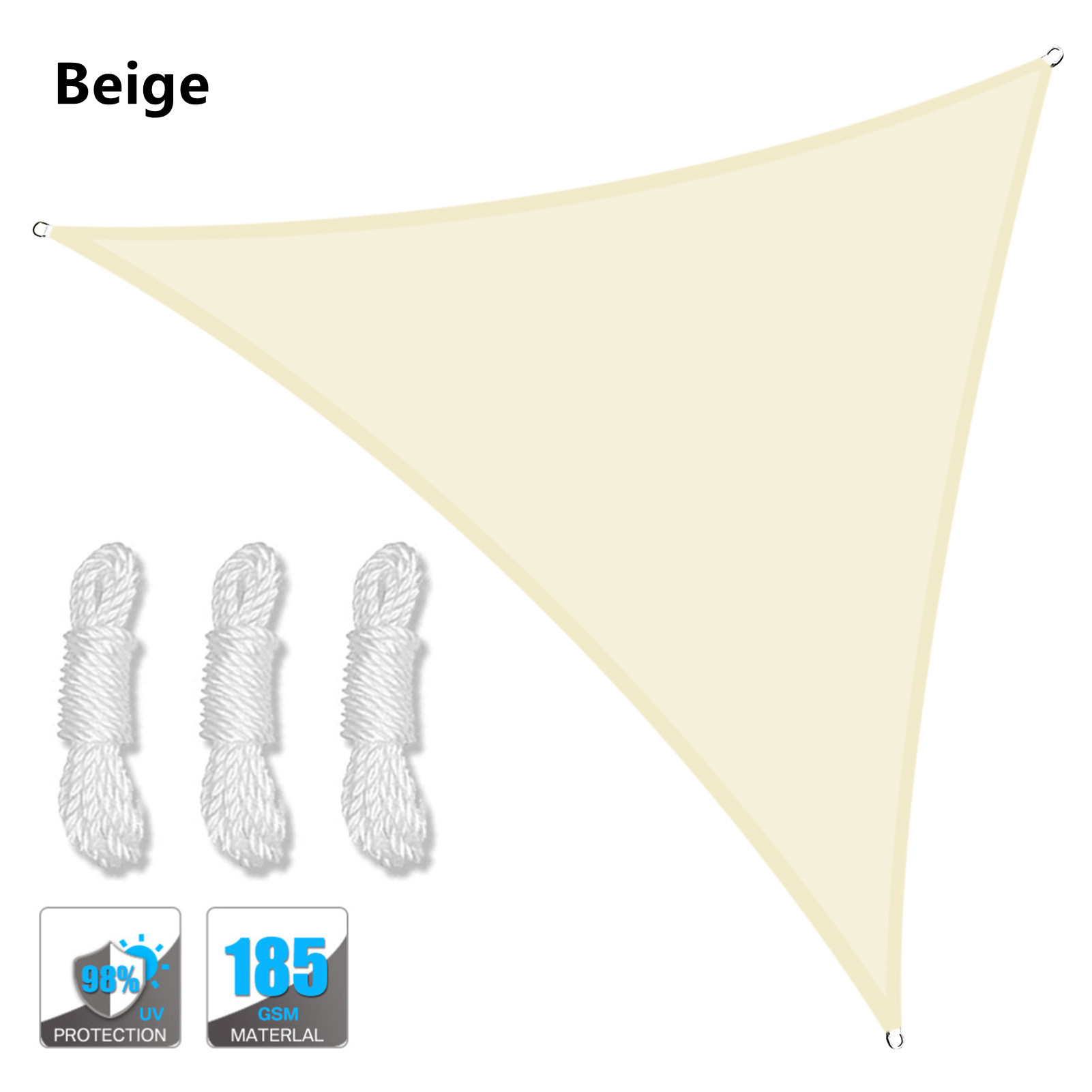 Toldo de vela triangular para sombra de sol, impermeable, bloque UV, tela de sombra para Patio exterior, jardín, patio trasero, tienda de campaña para coche, 2/3/3,6/5M: 2 x 5 m / Rojo