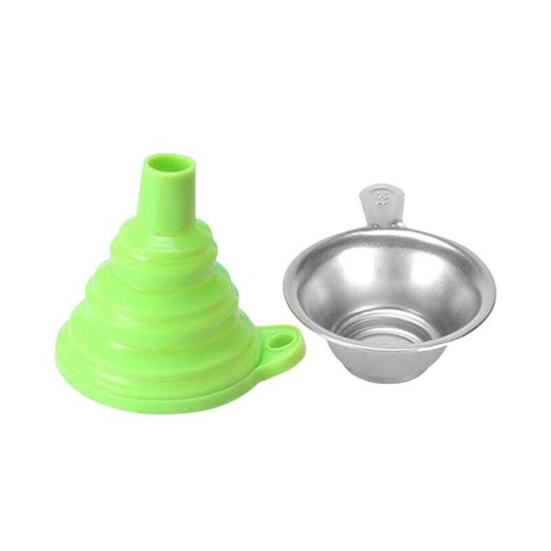 1Set Metalen Uv Hars Filter Cup En Siliconen Trechter Wegwerp Voor 3D Printer Kit: green