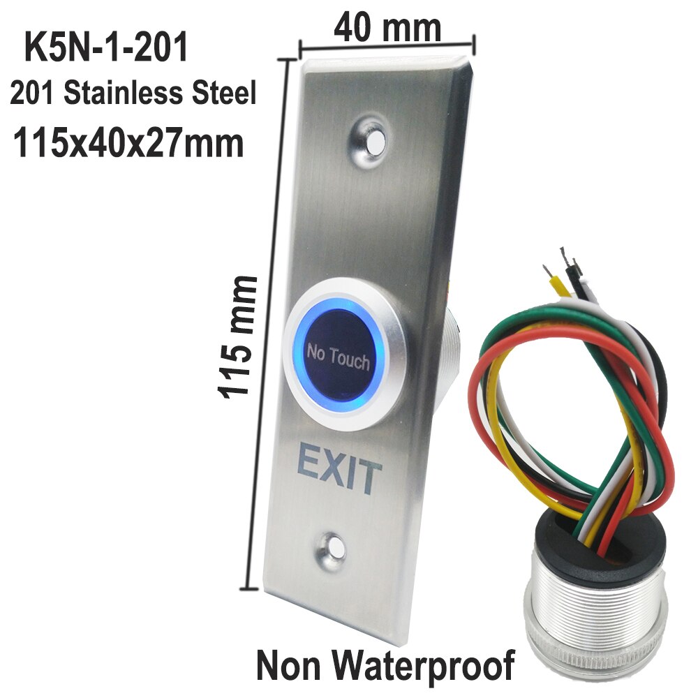 Touchless Door Access Control Release Switch IR Contactless No Touch Infrared Exit Button: K5N-1-201