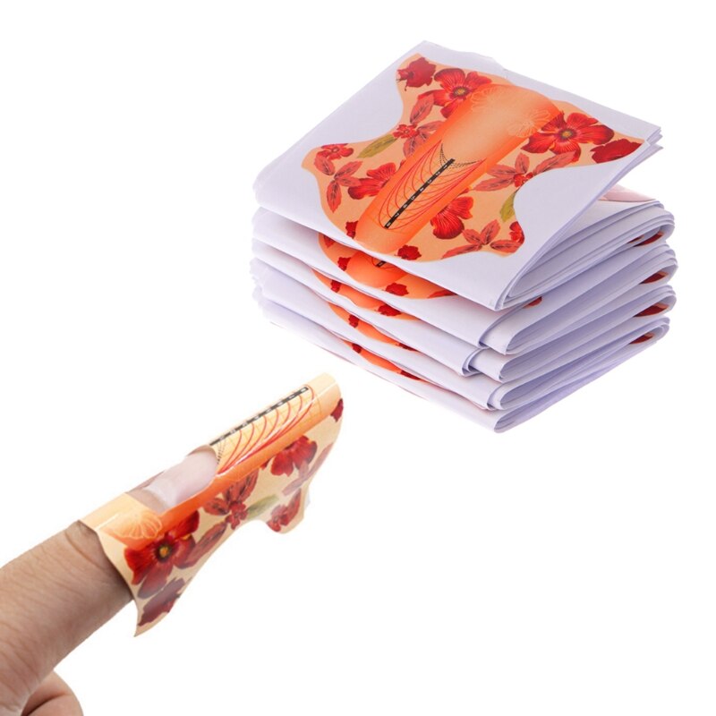 100Pcs Vierkante Vorm Sticker Nagel Vorm Voor Acryl Uv Nail Art Sticker Pro Roll