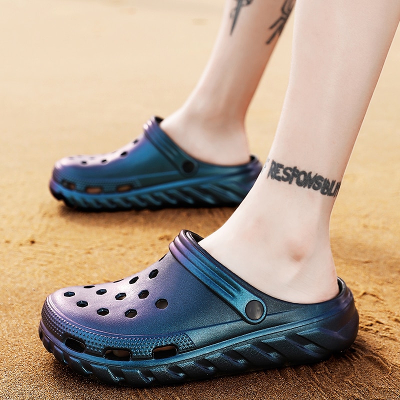 Heren sandaal literide gat schoenen rubberen klompen voor heren eva unisex tuinschoenen blauw adulto cholas hombre