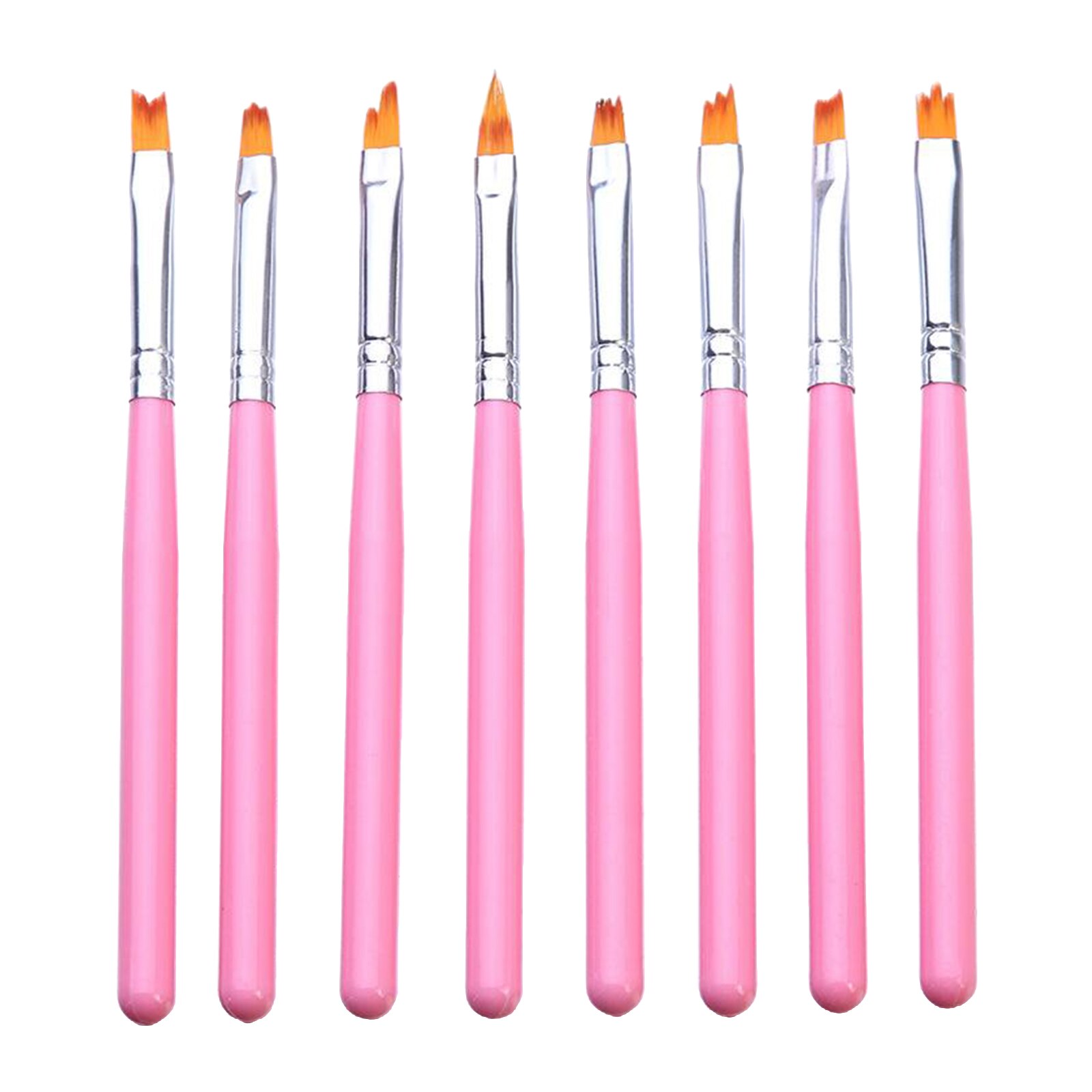8Pcs 3D Nail Art Brush Set Gel DIY Manicure Various Shapes Draw Lines Tool