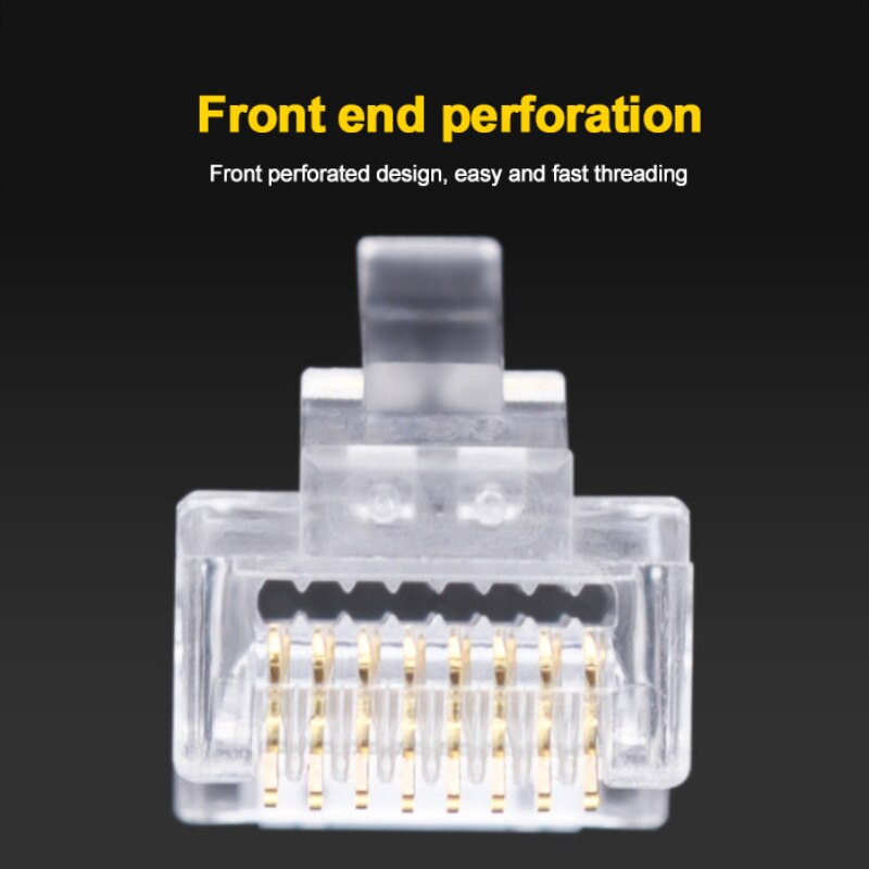 100PCS Cat6 8P8C RJ45 Modular Socket for CAT5 Cat6 LAN Network RJ45 Ethernet Cable Plugs Modular Adapter Connectors