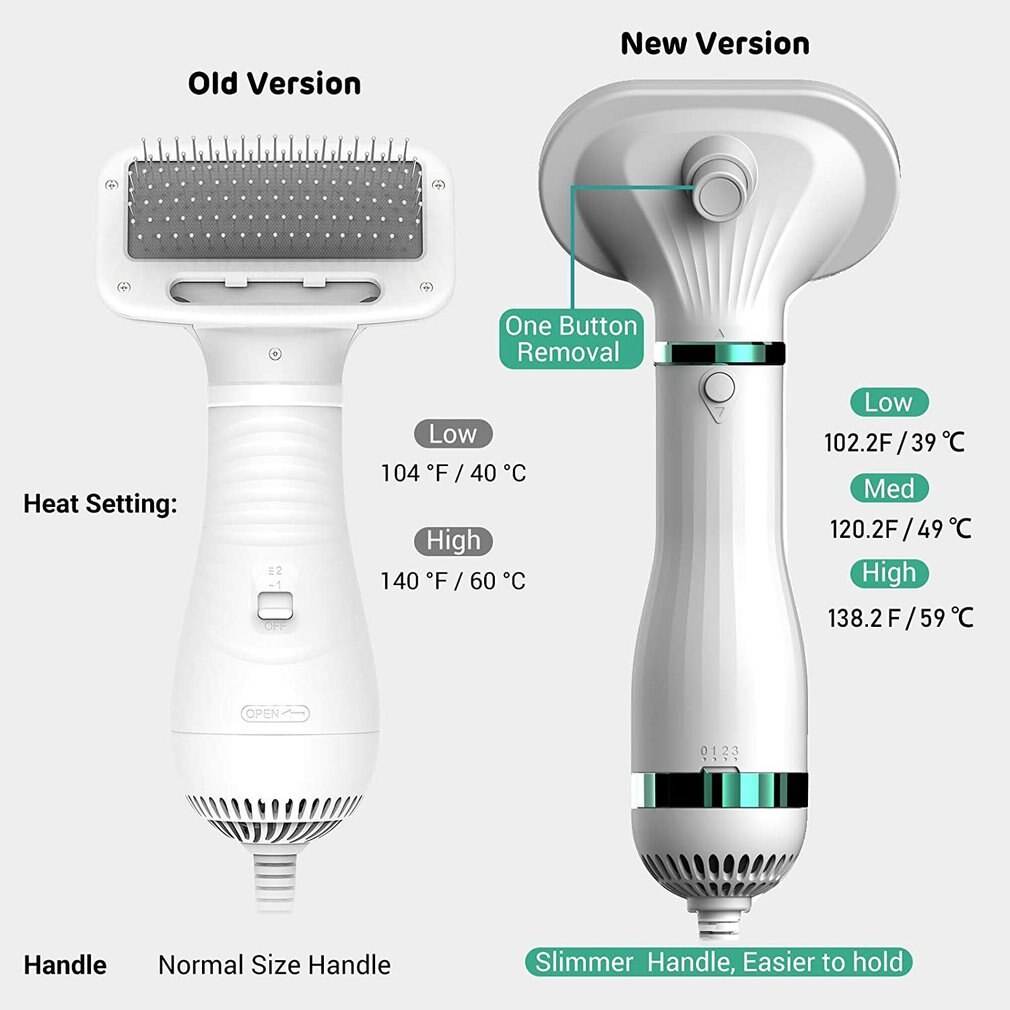 2-In-1 Portable Pet Dog Dryer Dog Hair Dryer And Comb Brush Pet Grooming dryer Cat Hair Comb Dog Fur Blower Low Noise Temprature