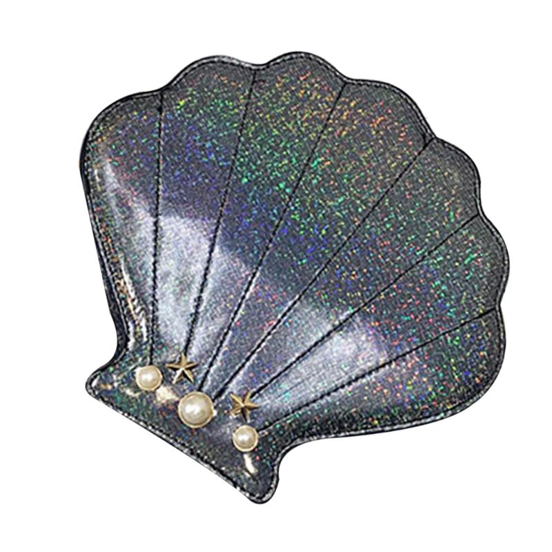Dames hologram crossbody schoudertas pu leren tas handtas ketting portemonnee satchel: Zwart