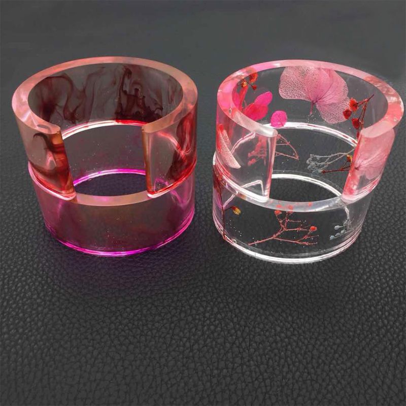 Pulsera semiabierta en forma de C, molde de silicona DIY, epoxi de cristal, pulseras ovaladas de resina, moldes para hacer artesanías de espejo de gran tamaño