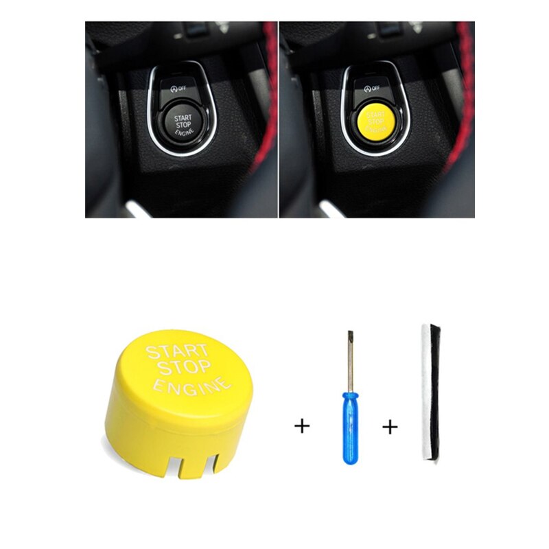 Yellow Car Engine Start Stop Button Replacement Switch Button Kits for B-MW G/F Chassis All Series Car Models C45