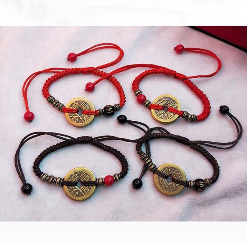 Handgemaakte Draad Armband Verstelbare Rijkdom Geweven Touw Armbanden Vintage Sieraden Voor Geluk En Bescherming