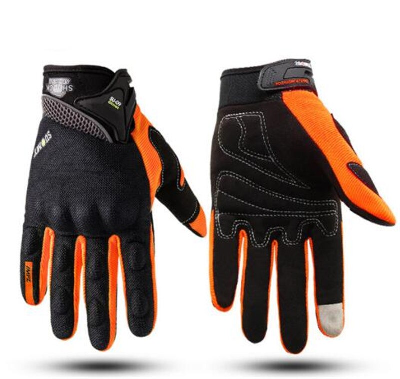 SUOMY-Guantes de Moto impermeables para hombre, manoplas de invierno a prueba de viento con pantalla táctil, 100%: SU-09 Orange / XXL