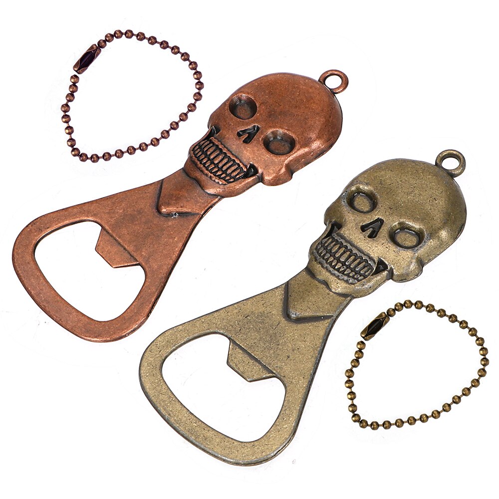 Skelet Opener Retro Koperen Skull Head Bar Tool Bier Flesopener Sleutelhanger Bar Keuken Accessoires