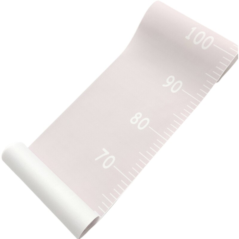 Baby Child Height Ruler Kids Growth Size Chart Height Chart Measure Ruler Wall Sticker For Kids Room 200*20cm: Pink