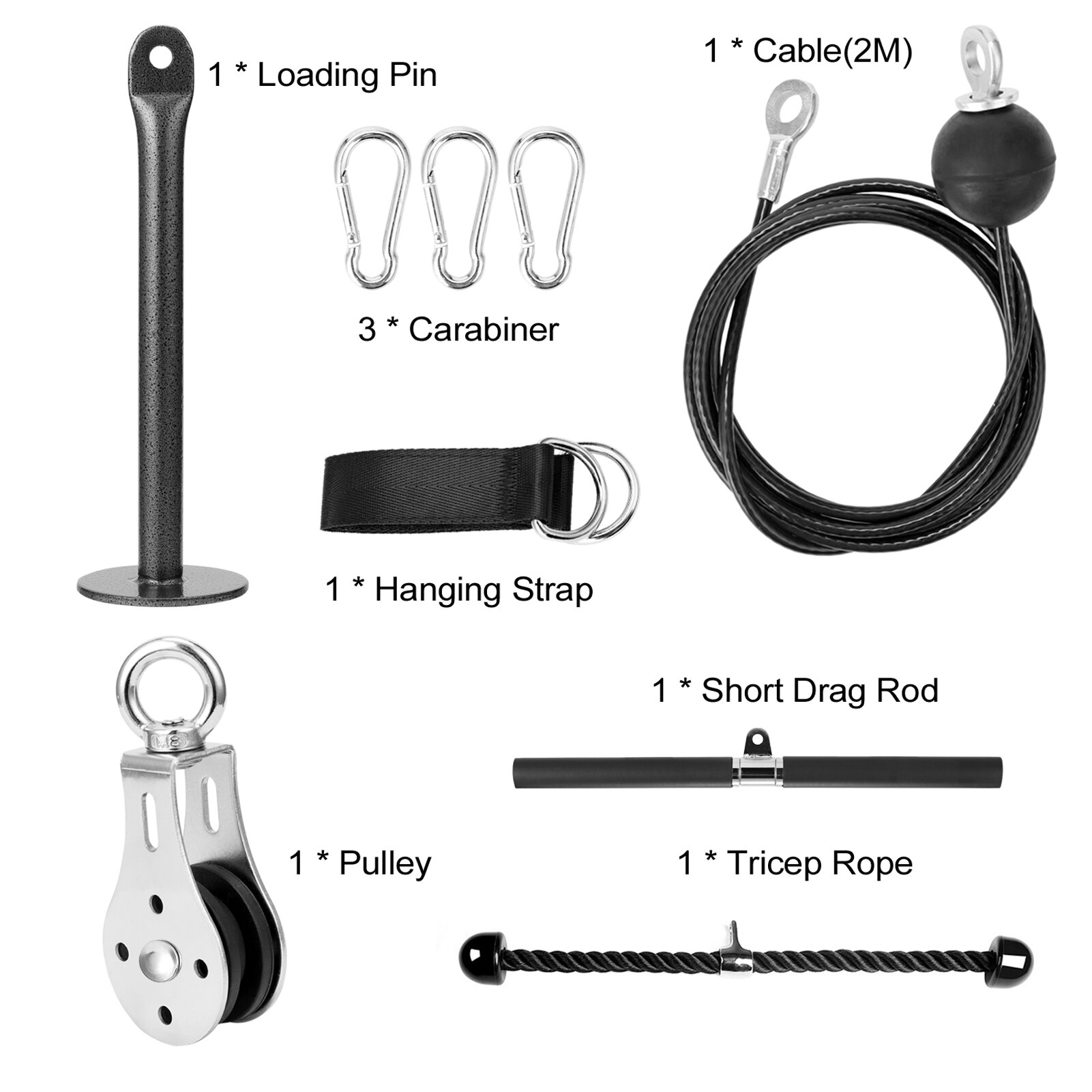 DIY Pulley Rope Fitness System Self Made Fitness Apparatus Strength Training Equipment Pull Down Pulley Rope Fitness Tricep