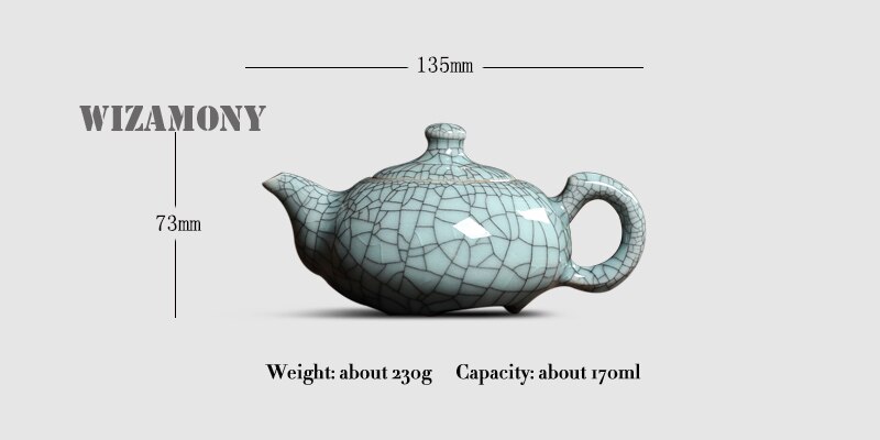 170ml Crackle Glaze Brother Kiln Longquan Celadon Exquisite Teapot Zisha Ceramics Arts yixing Clay Antique Porcelain Tea set