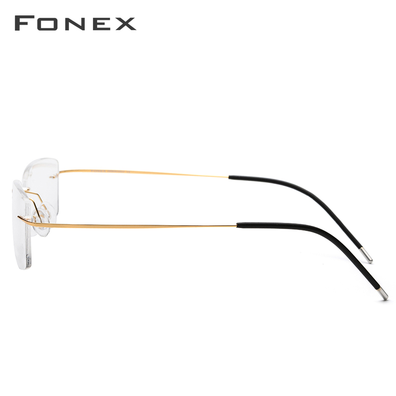 Gafas graduadas cuadradas ultraligeras sin montura Montura de gafas de aleación de titanio para hombre, gafas para miopía sin marco, gafas