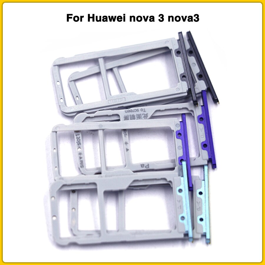 Nova3 Sim-kaart Slot Vervangen Voor Huawei Nova 3 Sim Micro Sd Card Tray Slot Socket Reparatie Deel Met kaart Pin