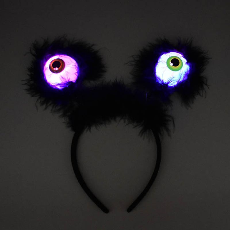 Halloween Incandescente Bulbo Oculare Della fascia Dei Bambini Giocattolo Divertente Fasce Prom Puntelli Accessori per Capelli Copricapo 72XC