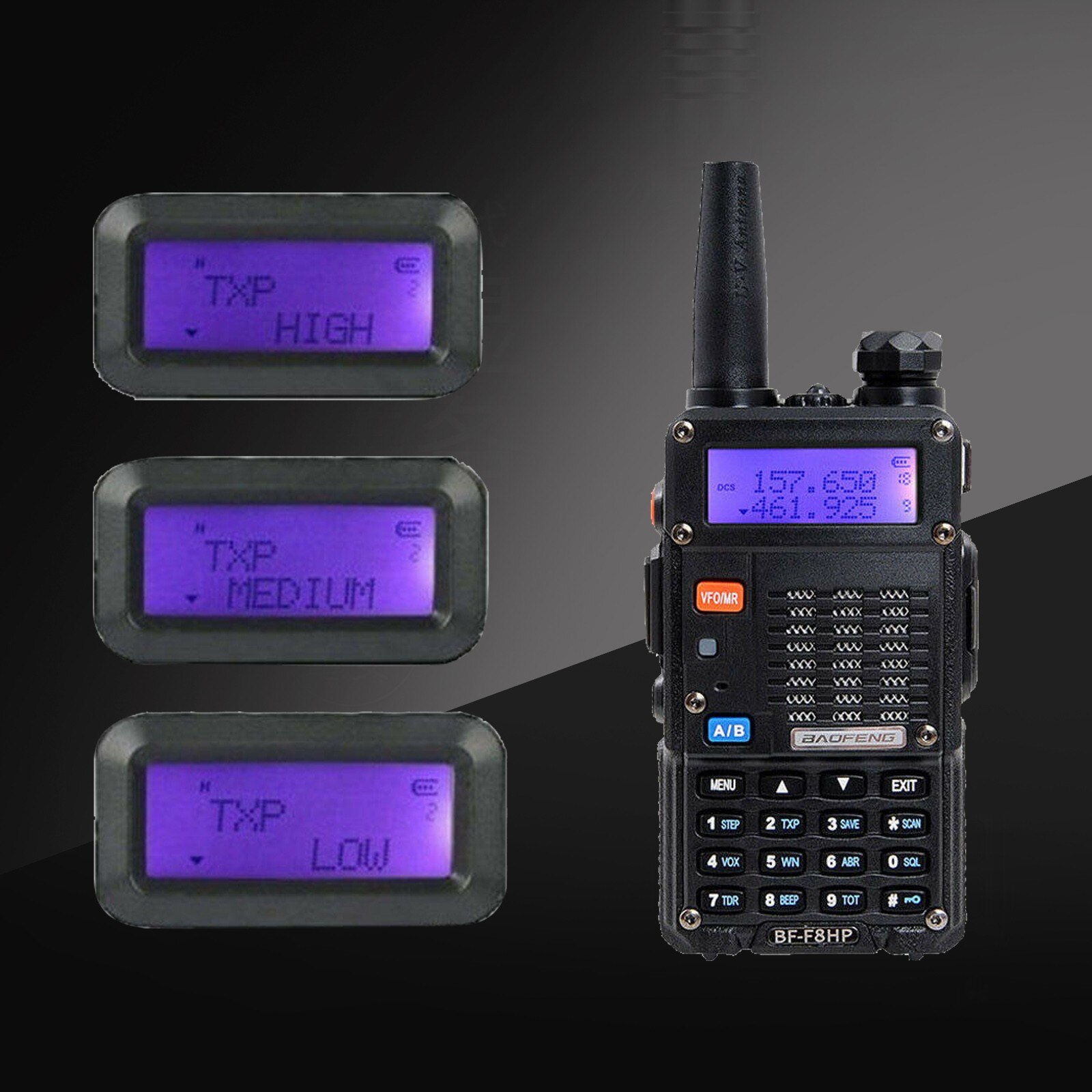 BF-F8HP Two Way Radio Real 8W 10KM 128CH Dual Band VHF(136-174MHz)UHF(400-520MHz) Amateur Ham Portable Walkie Talkie