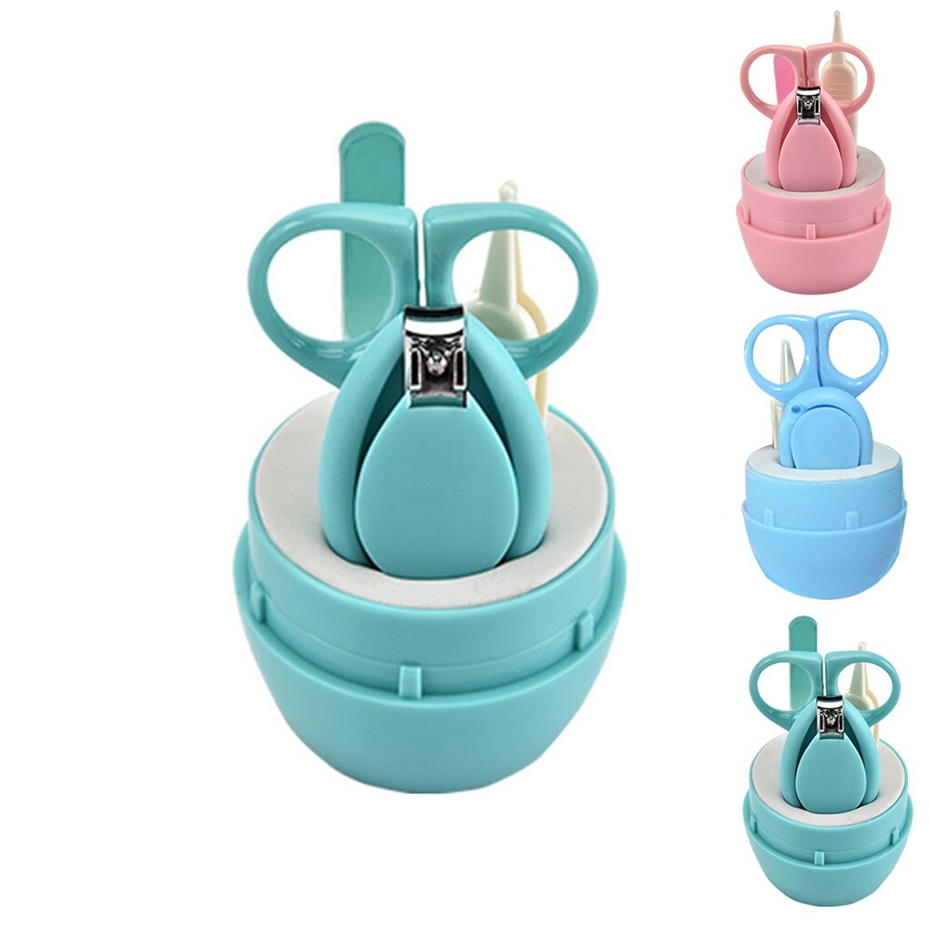4 pçs da criança do bebê cortadores de unhas clippers tesoura segurança dedo manicure trimmer conjunto cuidados com as unhas do bebê bebês