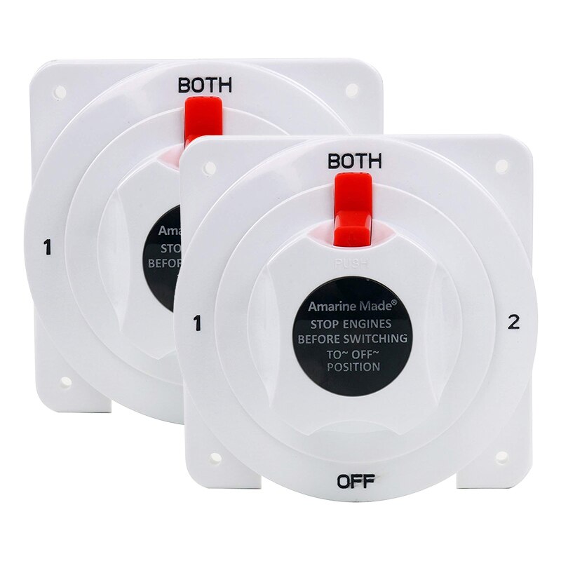 12-36V Battery Selector Switch White Distribution Marine Boat Battery Switch Auto RV Parts Automobiles Accessories