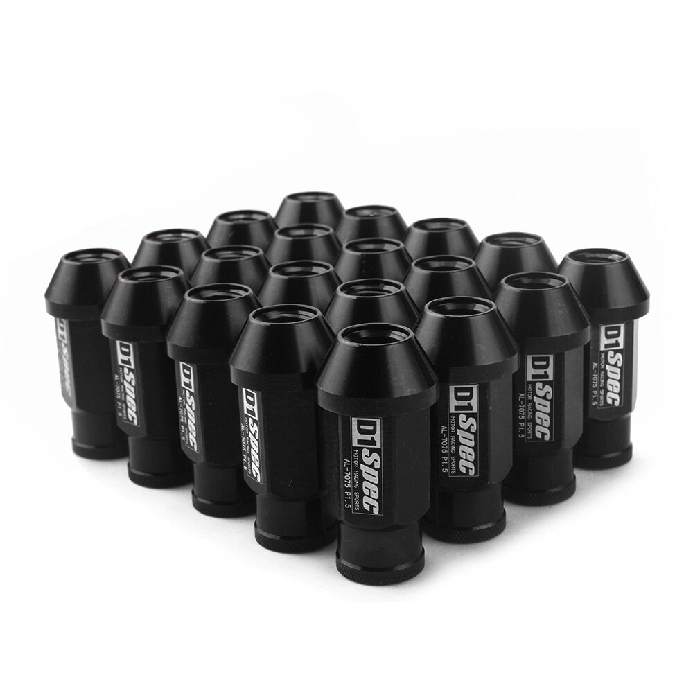 Spec Racing Aluminium legierung Rad Lug Muttern Schraube M12x1.5/1,25 Länge 50mm/40mm für 95% autos 20 teile/los: black / D1-M12x1.25--50MM