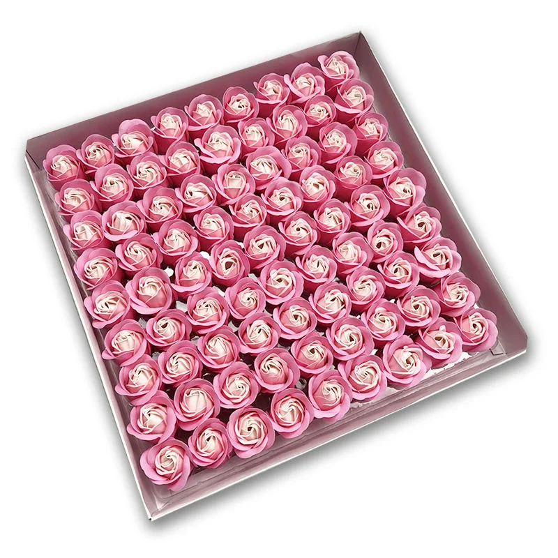 81/162 Uds 3,5x4cm flores artificiales 3 capas sin flores Base Floral rosas eternas San Valentín DIY ramo decoración de boda: XS / Borgoña