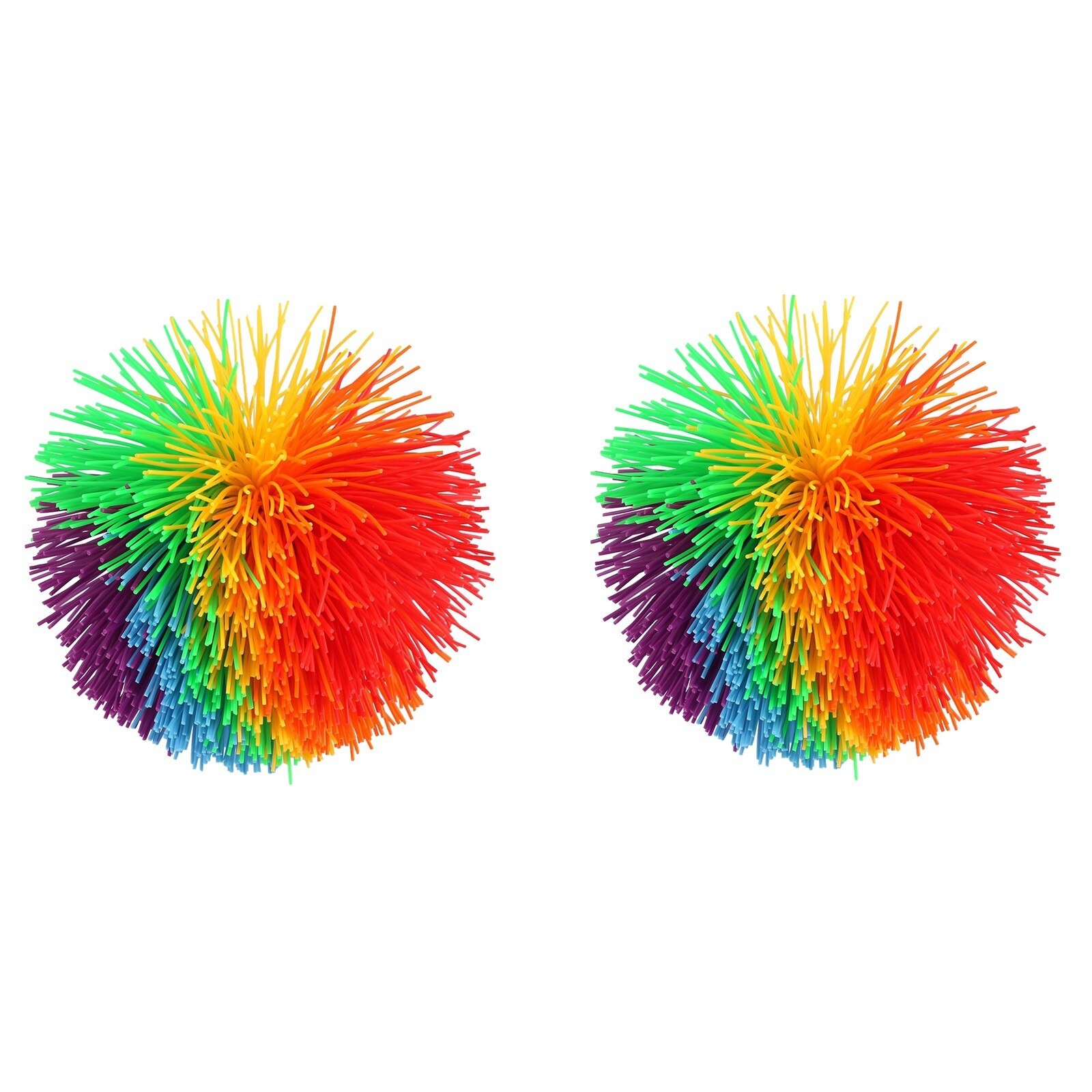Silicone Bouncing Fluffy-Jugging Ball Rainbow Monkey Stringy Balls Stress Reliever Toys Decompression Fidget Toy: 2PC 9cm