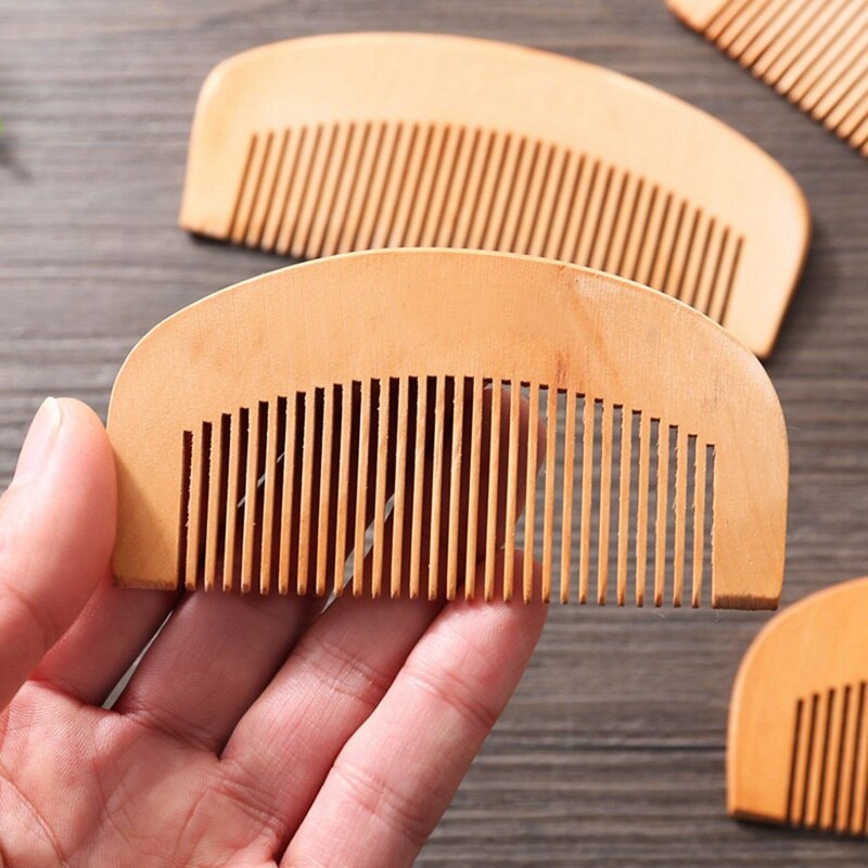 Practical Natural Wide Tooth Peach Wood No-static Massage Hair Mahogany Comb Make Up Tools Maquiagem 1Pc