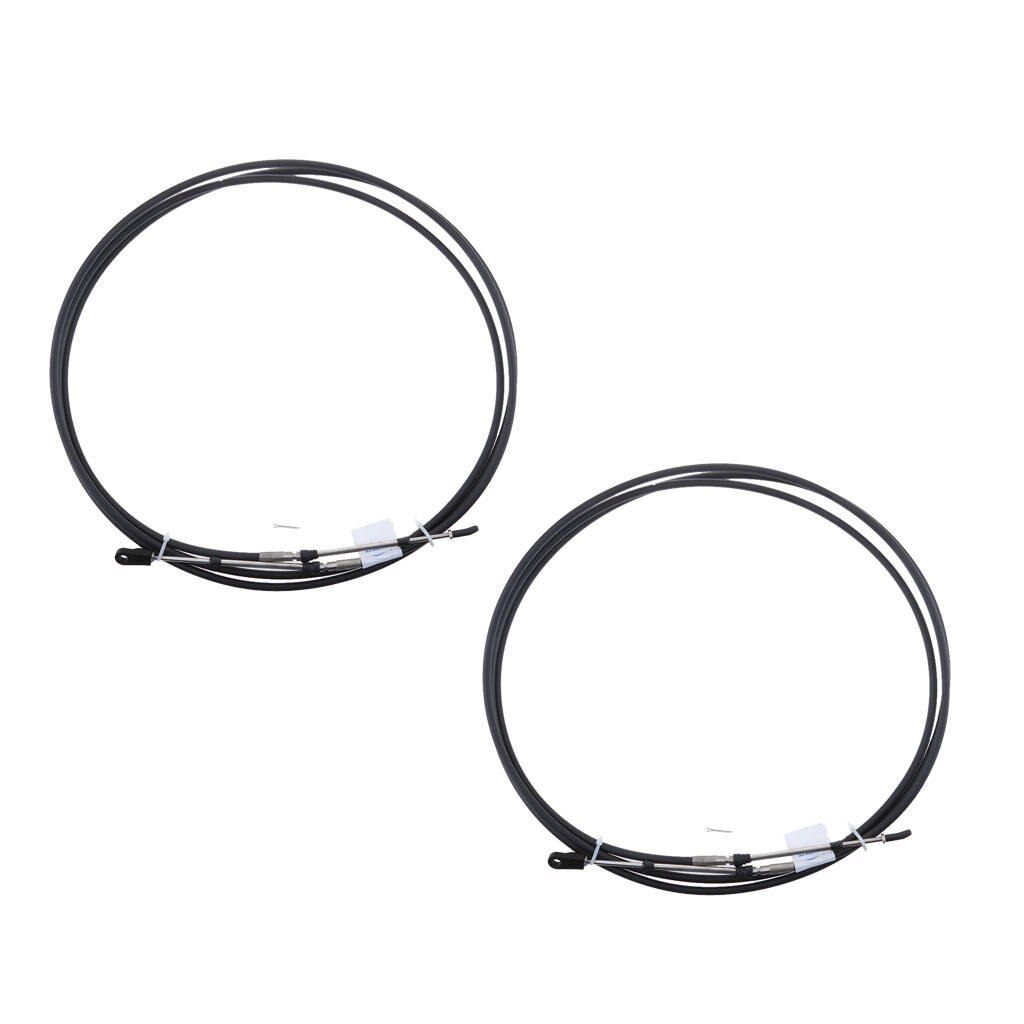 2pcs 10FT Universal Throttle Cable for Boat Inboard Engine Control Lever