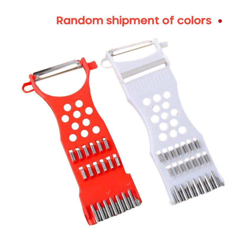 Fruit And Vegetable Grater Multifunctional Plastic Peeler With Three Shape Blades Stainless Steel Blade Peeling And Shredder