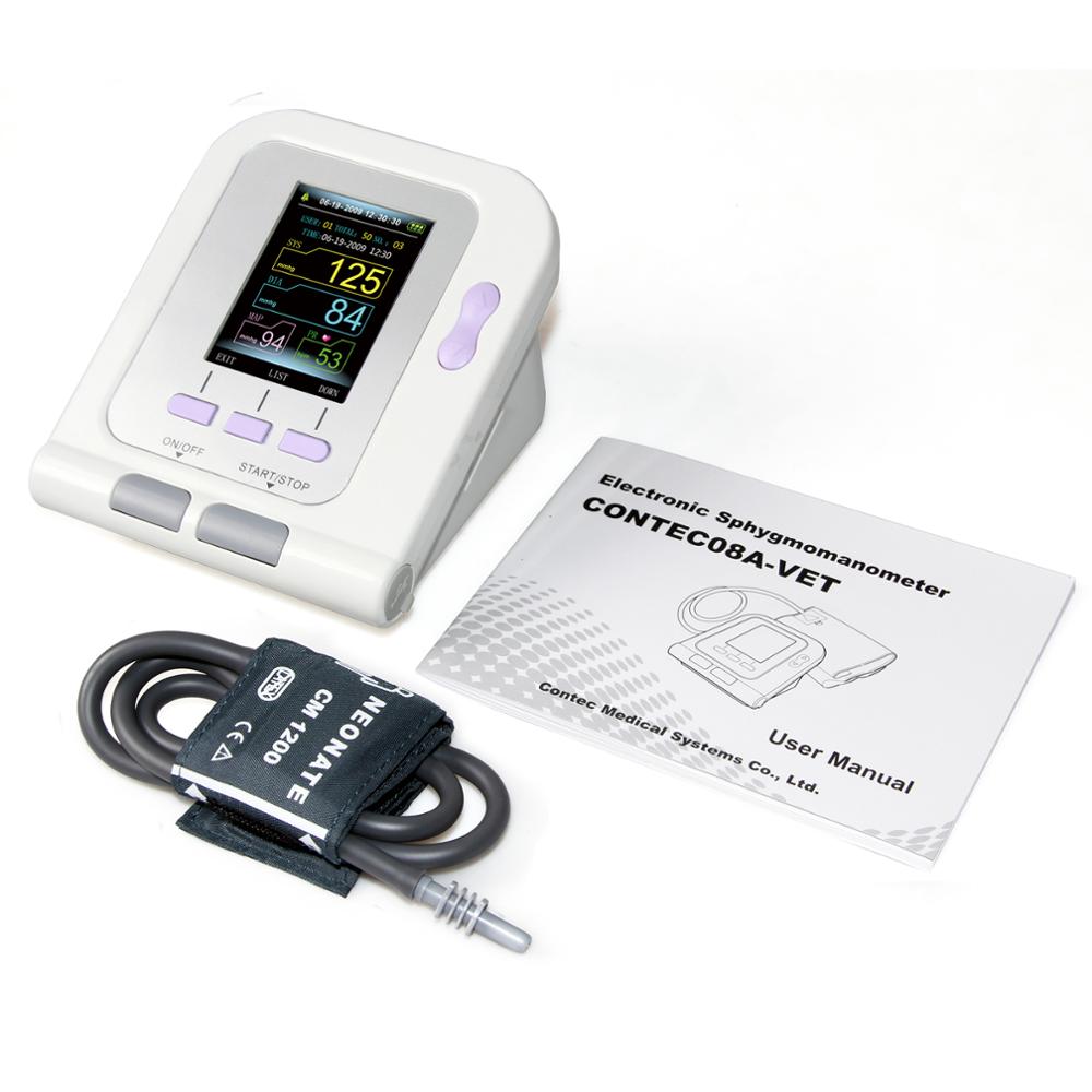 Veterinair Oled Digitale Bloeddruk & Heart Beat Monitor Nibp CONTEC08A-VET + 3 Manchetten