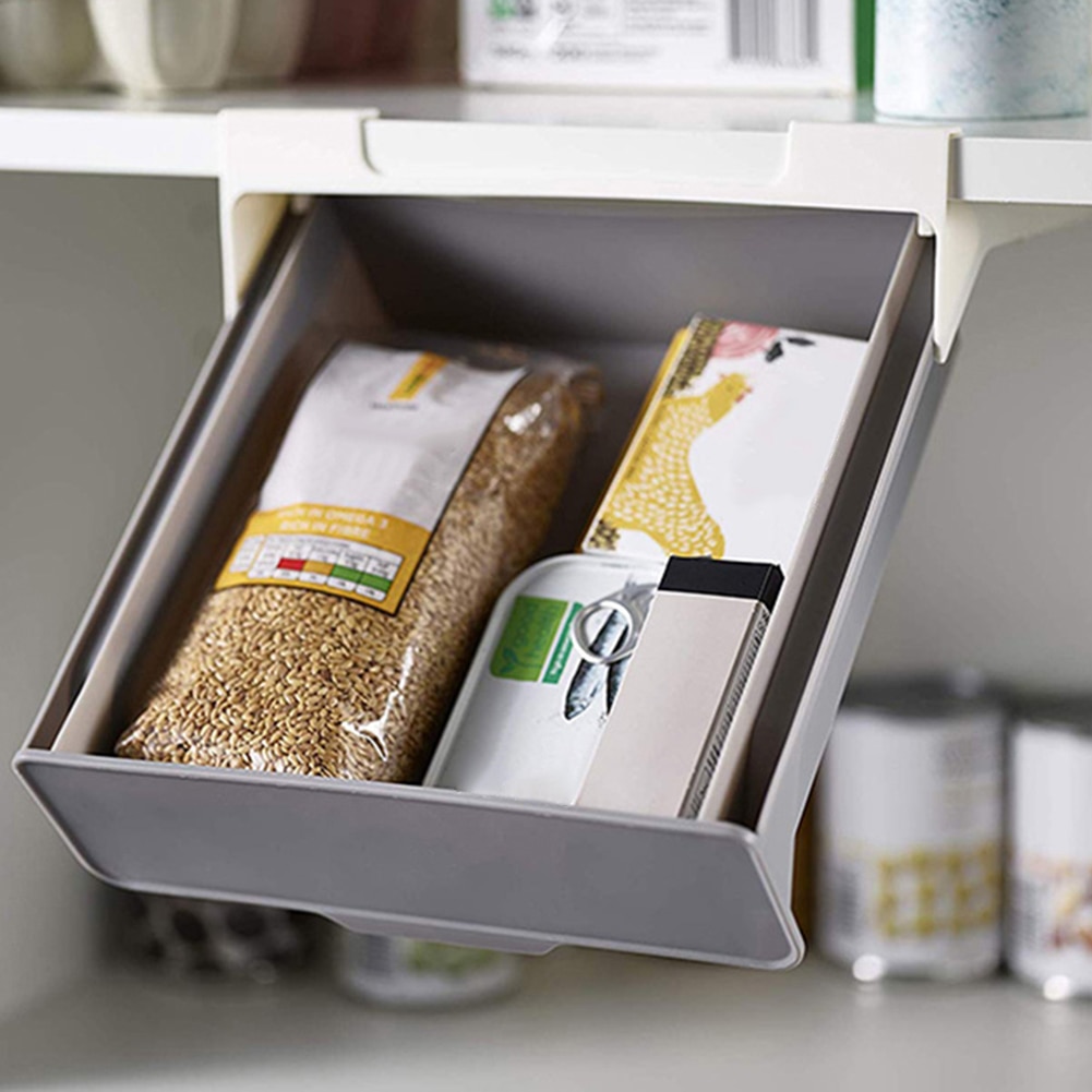 Kitchen Refrigerator Partition Layer Organizer Slide Storage Rack Shelf Drawer Space Saver Kitchen Organizer Adjustable