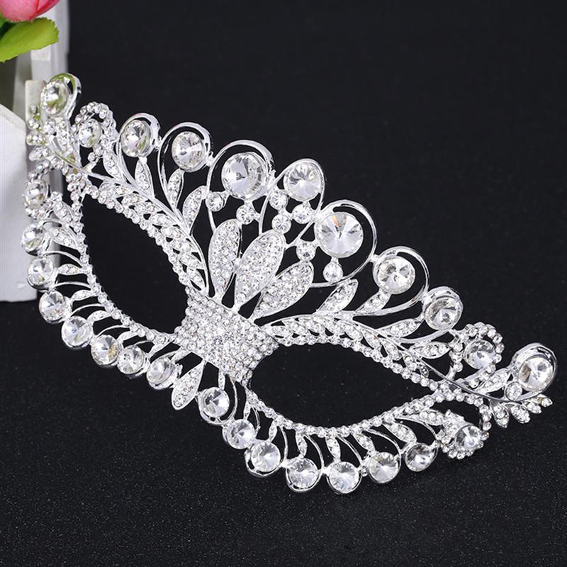 Luksus diamant rhinsten fest maske maskerade fest dekoration krone legering maske til kvinder fest indretning tilbehør fest