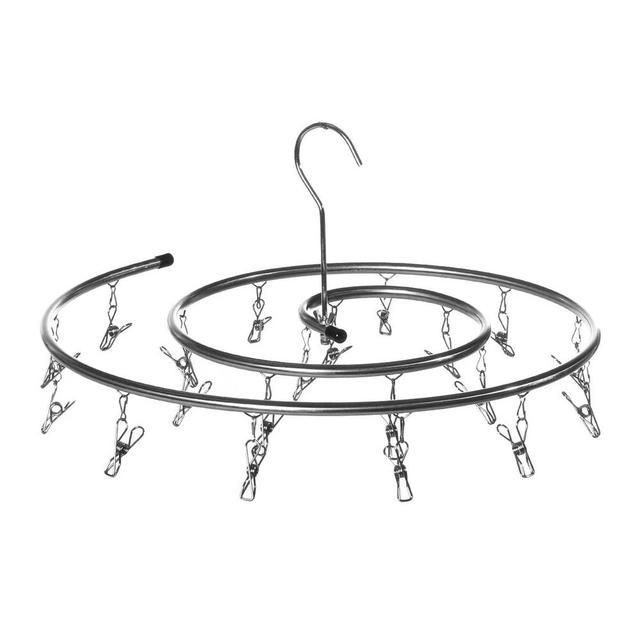 Stainless Steel Blanket Hanger Round Drying Rack Spiral Quilt Sheets Hanger Rotating Rack Clips Save Space Indoor Outdoor Hanger: rack with 20pcs