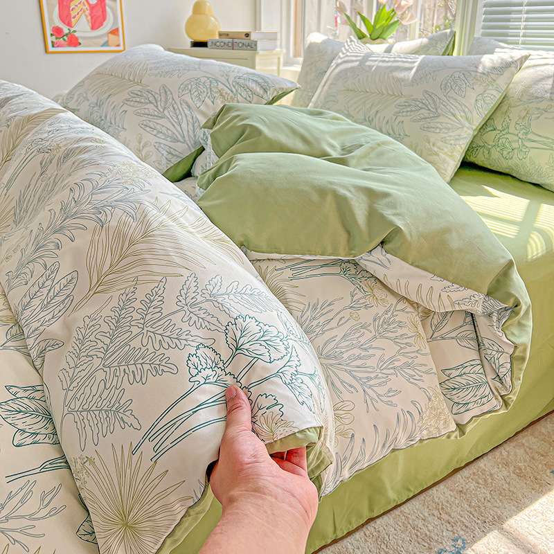 1 Stück lila Lavendel bedruckter Bettbezug Einzel-/Königin-/König-Größe-Bettbezug für Doppelbett, Blumen-Housse de Couchette220 x 240 cm: 150*200CM / Beige